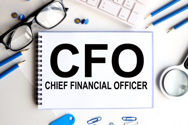 CFO, Chief Financial Officer, TEXT ON white paper on light background